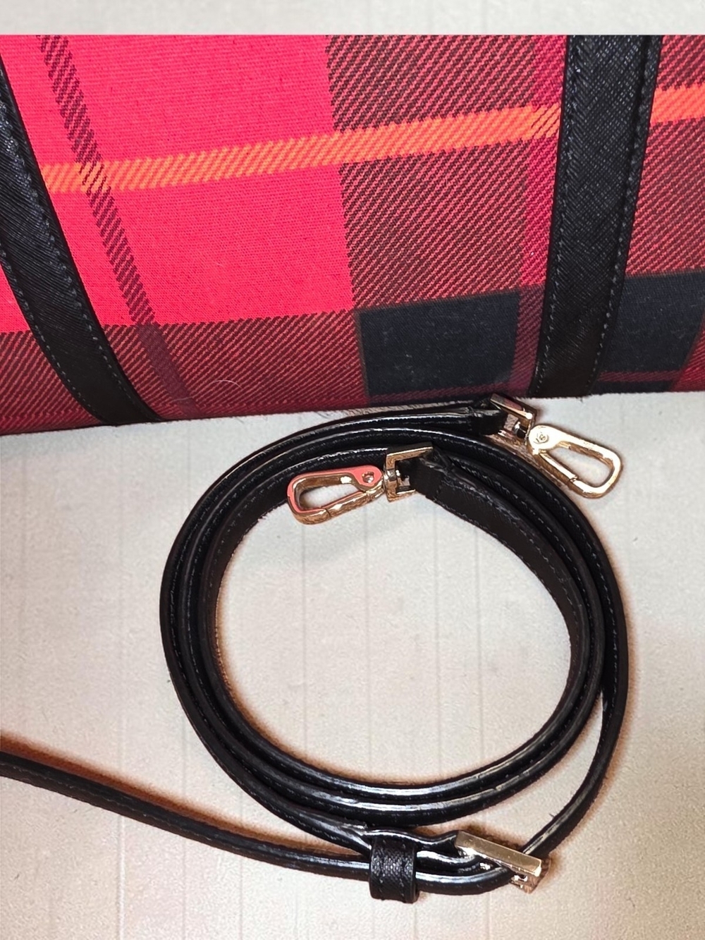 Kate Spade Newbury Lane Plaid Small Rachelle Satchel with Leather Trim-Like New - Picture 3 of 13